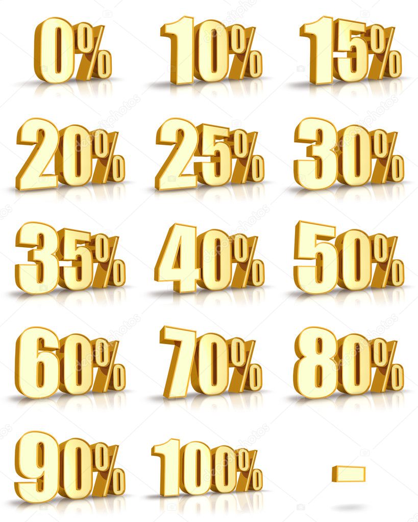 Gold Percent Tags