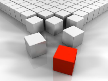 3D Red Cube clipart