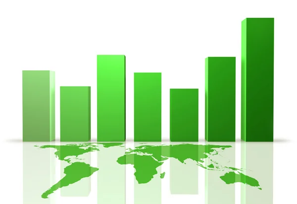 3D firmy zielony wykres — Zdjęcie stockowe