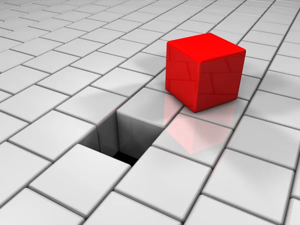 赤い立方体 — ストック写真