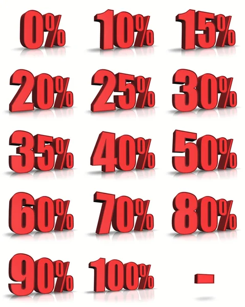 Červená procenta značky — Stock fotografie