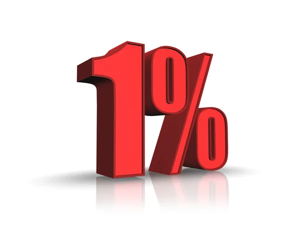 Red One Percent — Stock Photo, Image