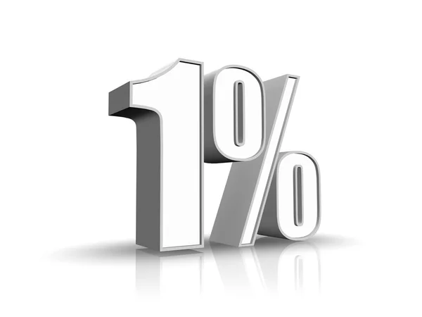 Witte één procent — Stockfoto