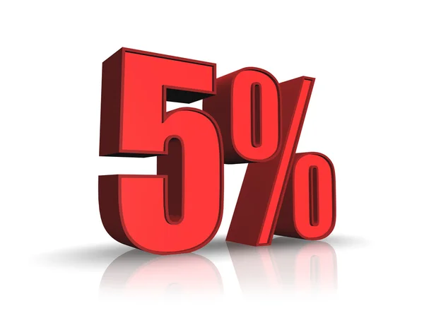 Piros öt százalék — Stock Fotó