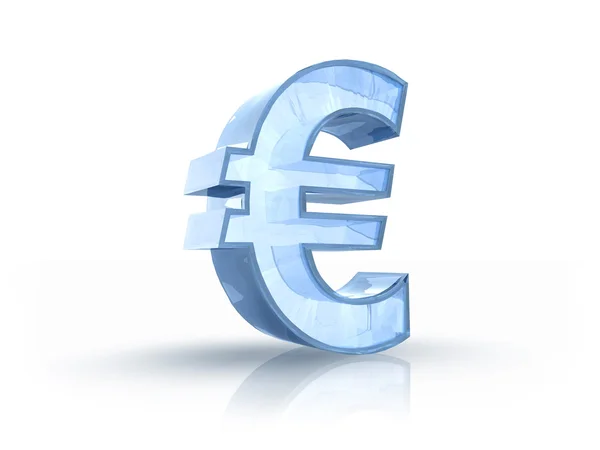 Symbol měny euro Ice — Stock fotografie