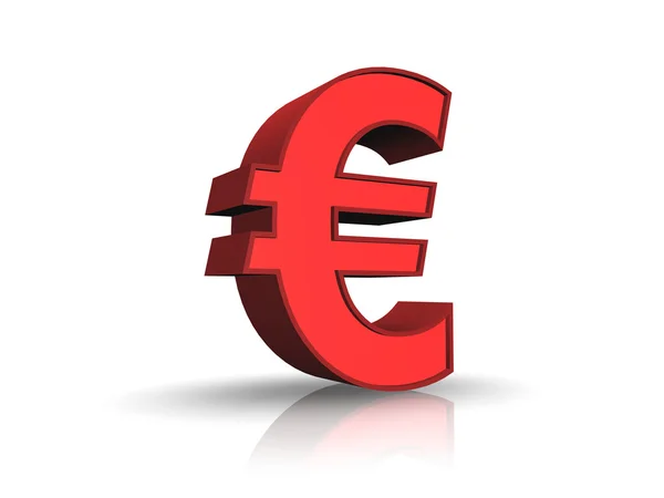 Signo rojo del euro — Foto de Stock