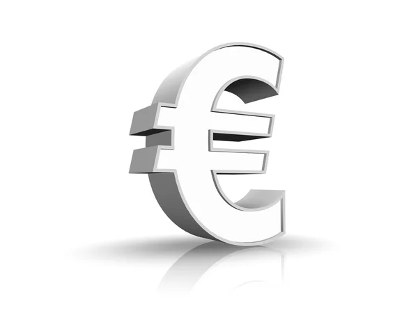 Белый знак евро — стоковое фото