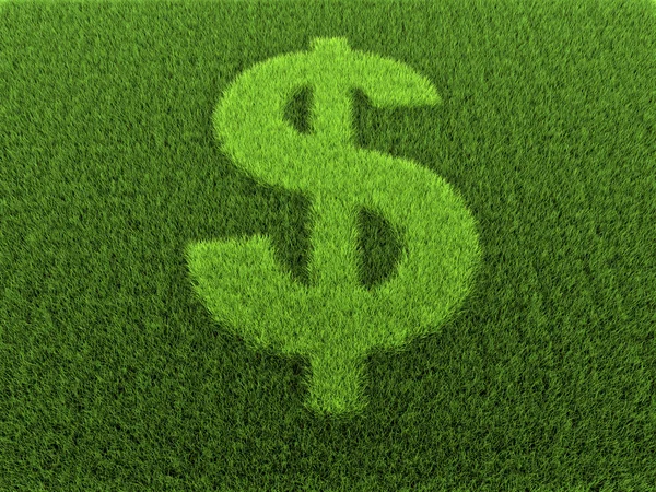 Grass Dollar Sign — Stock Photo, Image