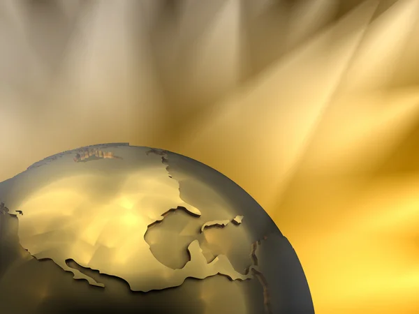 Gold Globe Close-up, North America — Stock Photo, Image