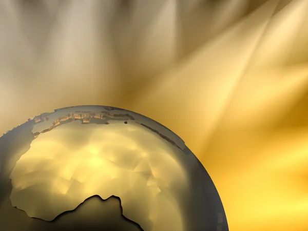 Gold Globe Close-up, Africa — Stock Photo, Image