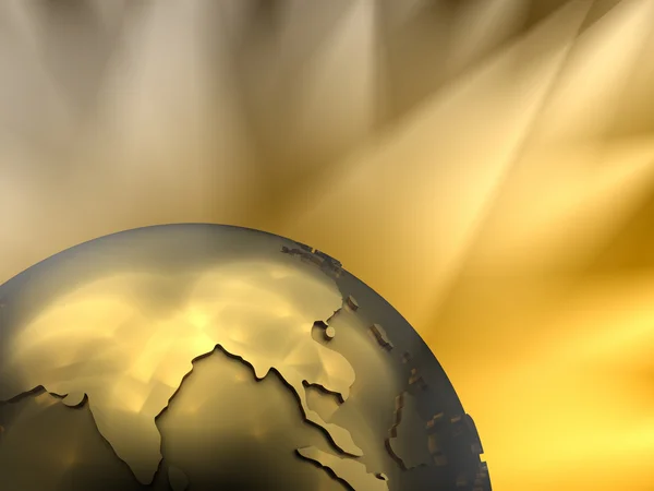 Gold Globe Close-up, Asia — Stock Photo, Image