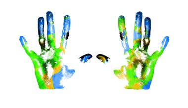 Earth handprints clipart