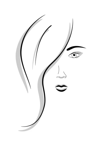 女性の顔 — ストックベクタ