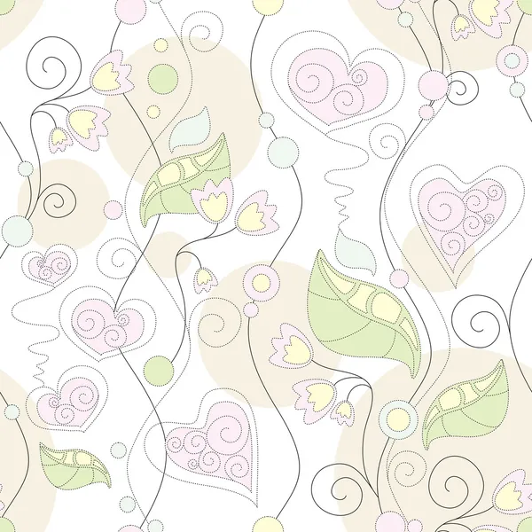 Papier peint romantique floral sans couture — Image vectorielle