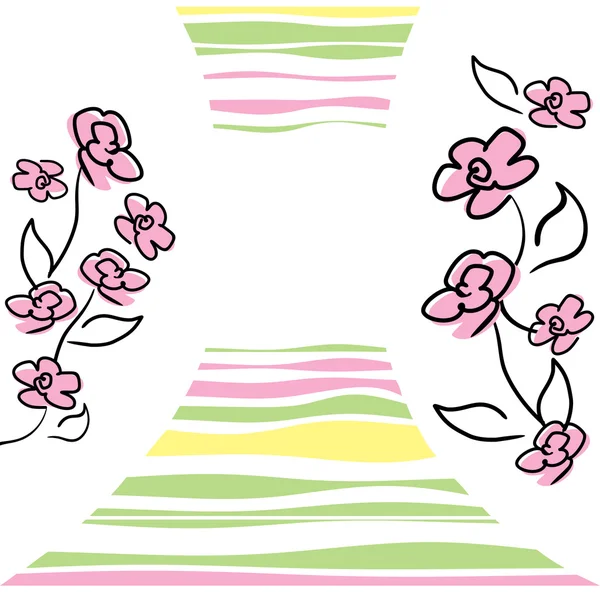Carte vectorielle avec fleurs — Image vectorielle