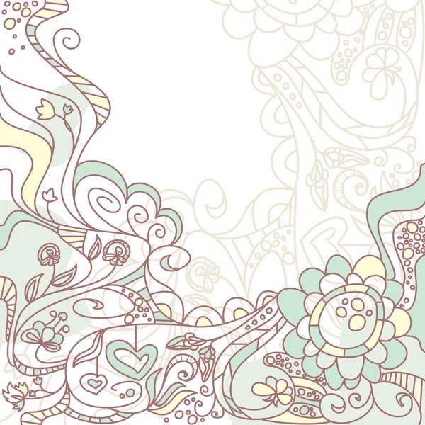 Милая открытка с цветами — стоковый вектор