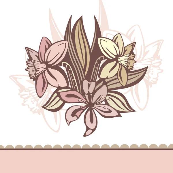 Retro Hintergrund mit Blumen — Stockvektor