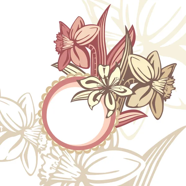 Cadre floral rétro — Image vectorielle