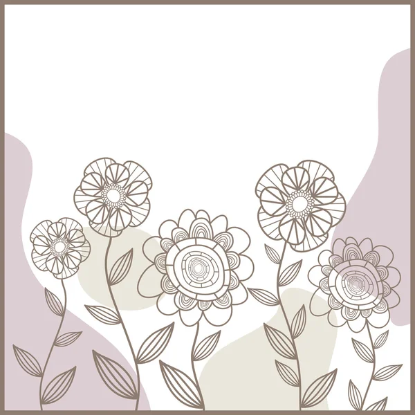 Linda tarjeta con flores — Vector de stock