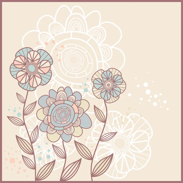 Cartão bonito com flores —  Vetores de Stock