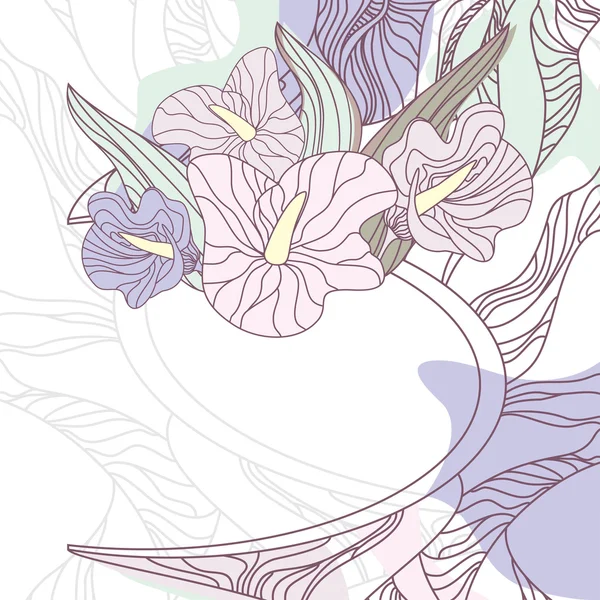 Marco floral lindo — Vector de stock