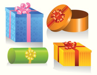 Set of gift boxes clipart