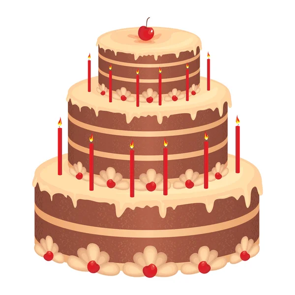 誕生日ケーキ — ストックベクタ