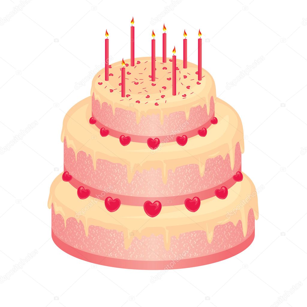Sweet pink wedding cake