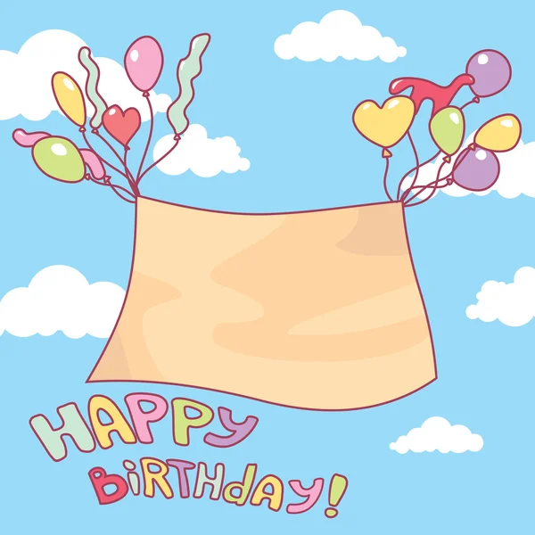 Carte d'anniversaire mignon — Image vectorielle