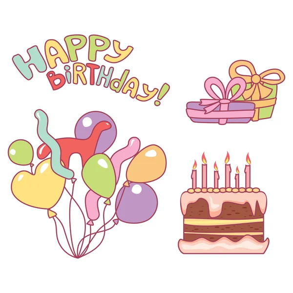 Nice elements for birthday — Stock Vector