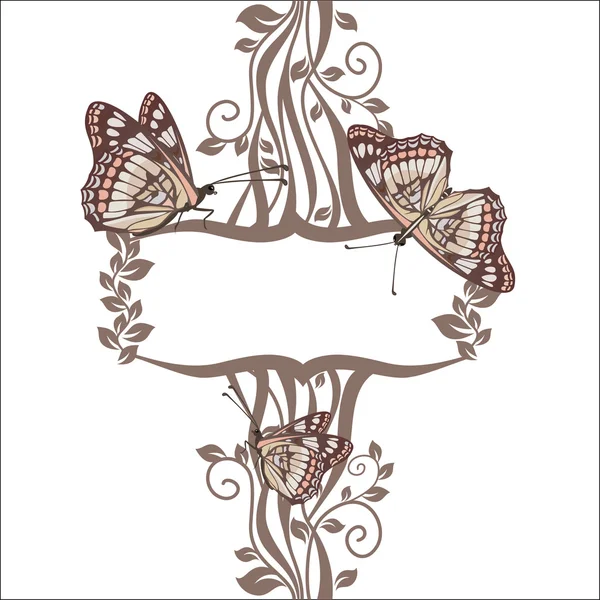 Rahmen mit Schmetterlingen — Stockvektor