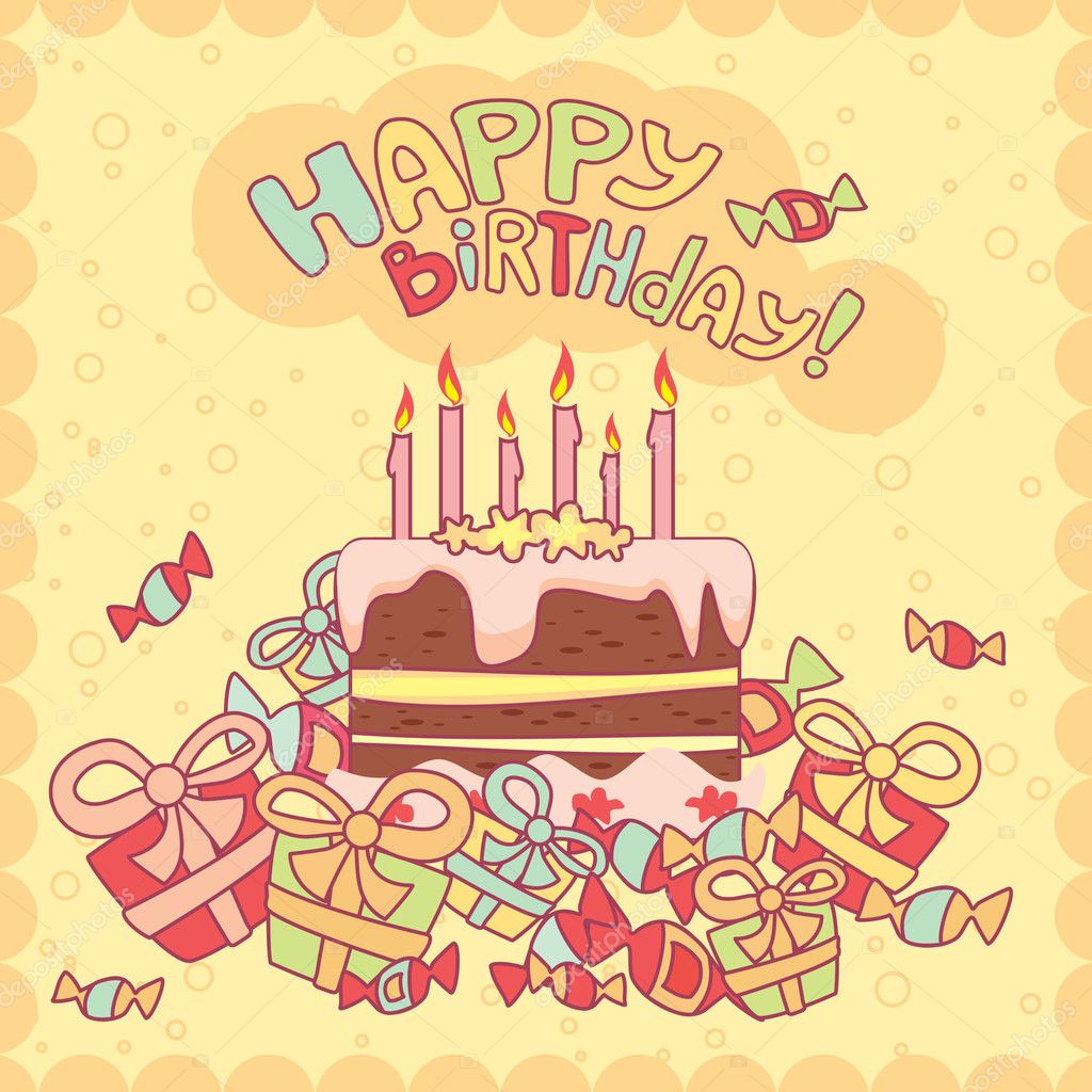 Happy birthday card — Stock Vector © SelenaMay #2824143