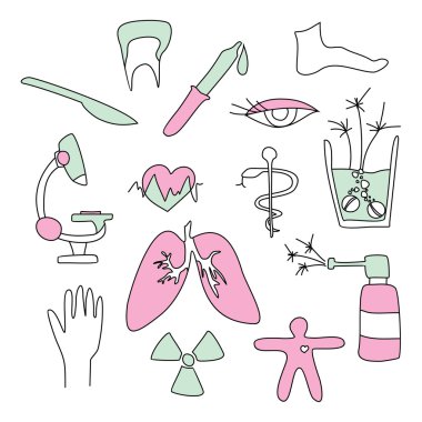 Collection of medical signs clipart
