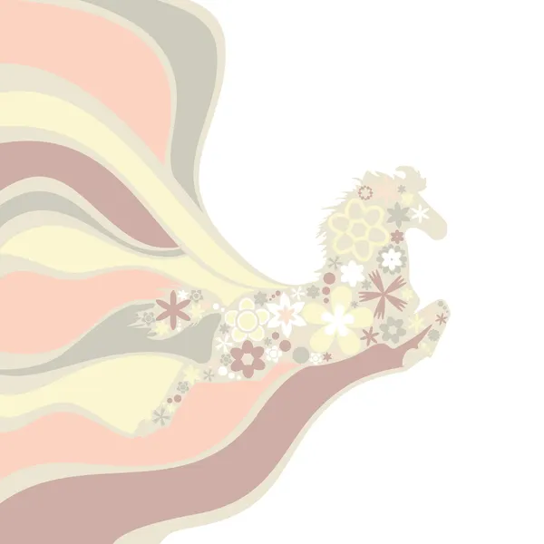 Fond avec cheval floral — Image vectorielle