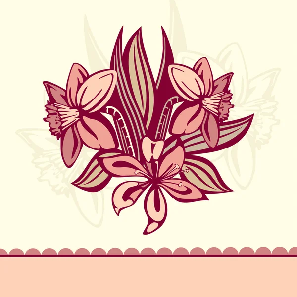 Ретро листівка з квітами — стоковий вектор