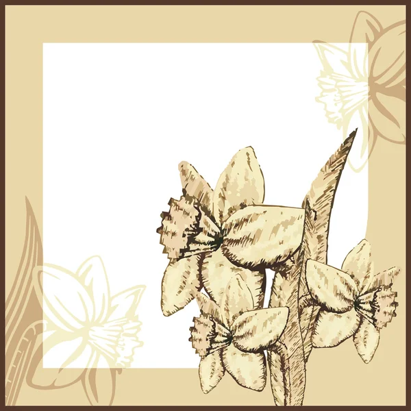 Retro çiçek kartı — Stok Vektör