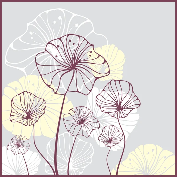 Tarjeta con flores — Vector de stock