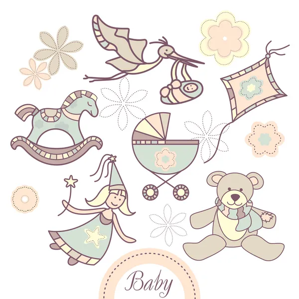 Conjunto de productos para bebés — Archivo Imágenes Vectoriales