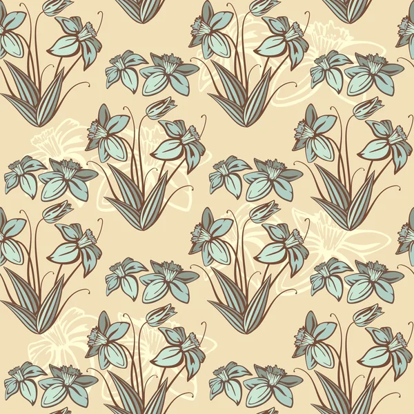 Fond floral rétro sans couture — Image vectorielle