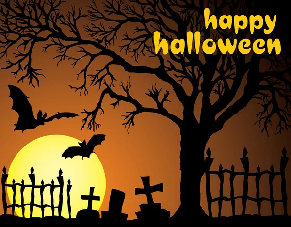 Scène d'illustration vectorielle Halloween — Image vectorielle