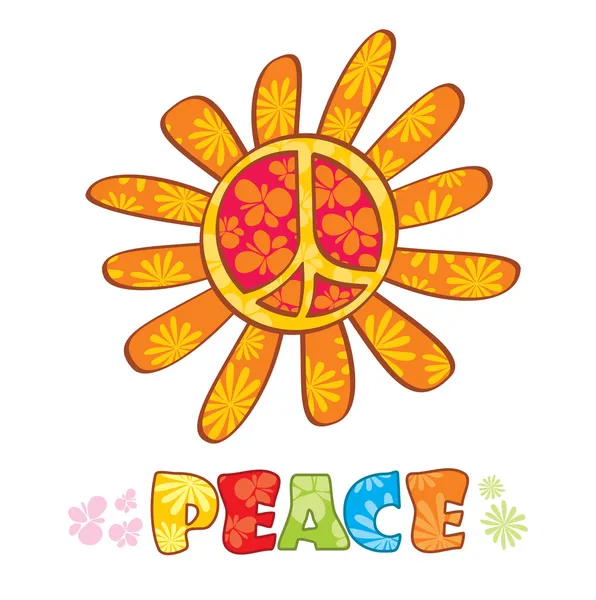 Símbolo de paz hippie — Vetor de Stock
