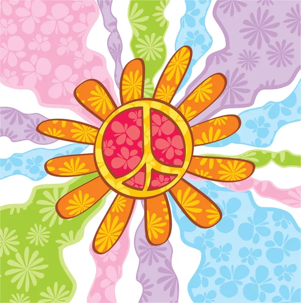 Symbole de paix hippie — Image vectorielle