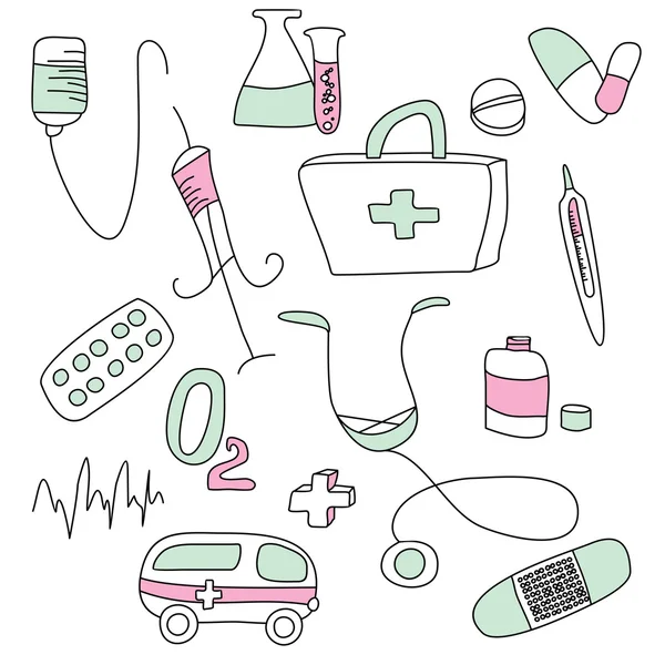 Collection of medical signs — Stock Vector