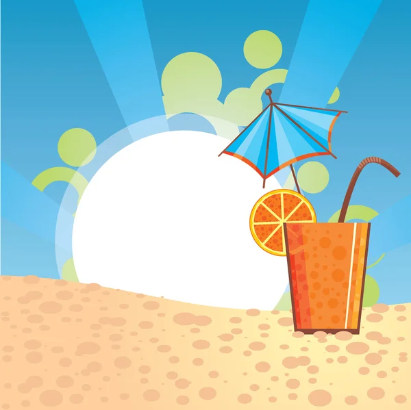 Ilustración de cóctel naranja — Vector de stock