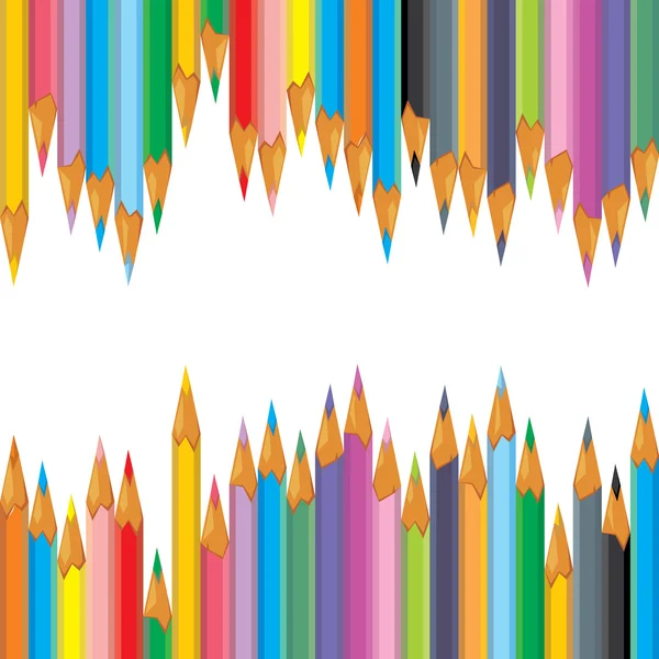 Kort med farvestrålende blyanter – Stock-vektor