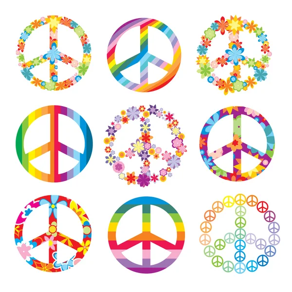Conjunto de símbolos de paz — Vector de stock