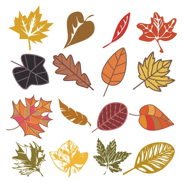 Sada podzimních listů — Stockový vektor