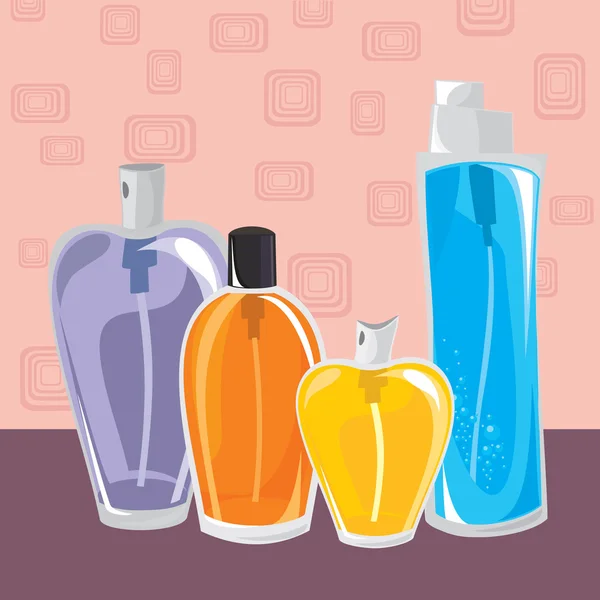 Colección de diferentes perfumes — Vector de stock
