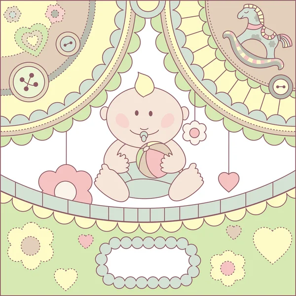 Διάνυσμα χαριτωμένο μωρό αγόρι κάρτα — Διανυσματικό Αρχείο
