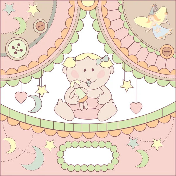 Vektörel sevimli bebek kartı — Stok Vektör
